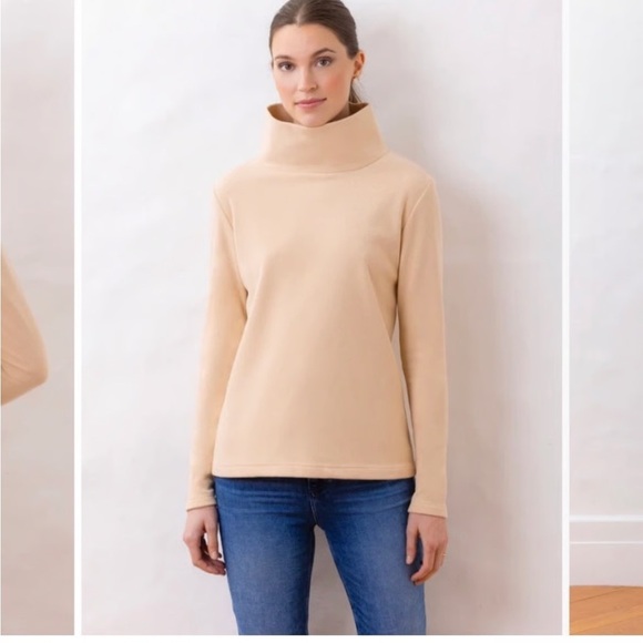 Dudley Stephens Park Slope Turtleneck Terry Fleece Natural Blush Neutral Sz S - Picture 14 of 15